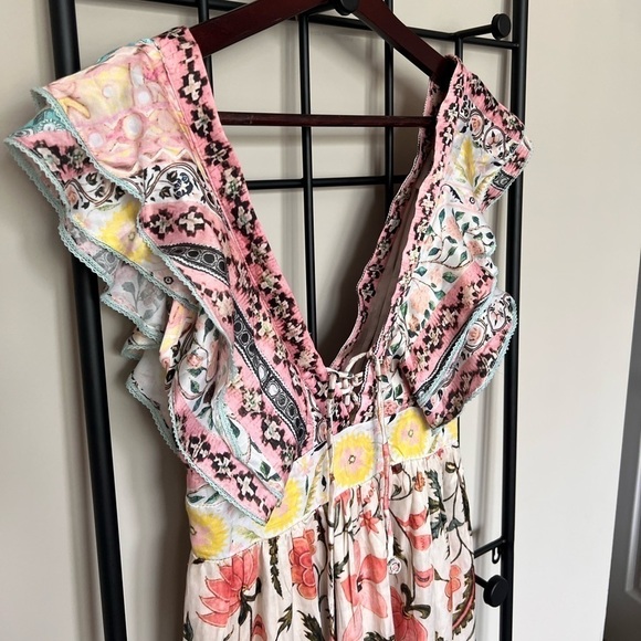 Hemant & Nandita Sakura Multicolor Printed Maxi Dress Sz XS - Picture 4 of 15